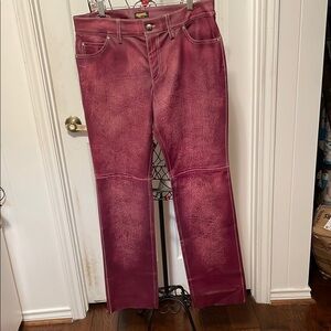 💕💕💕BOGOHO💕💕💕Unique Distressed Purple Leather Pants-Size 14 NWOT